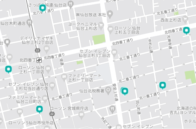 仙台市青葉区上杉の地図